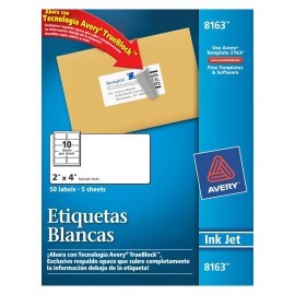 ETIQUETAS BLANCAS AVERY 8163 DE 5.1X10.2...