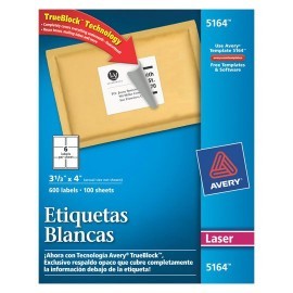 ETIQUETAS BLANCAS AVERY 5164 DE 8.5X10.2...