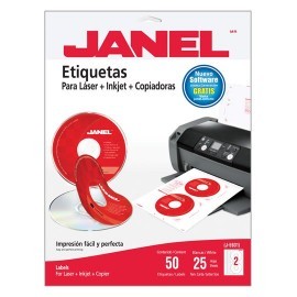 ETIQUETAS PARA CD BLANCAS JANEL J-593125...