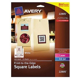 ETIQUETAS BLANCAS AVERY 22805 DE 3.81X3.81...