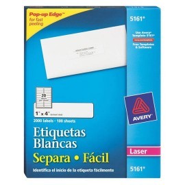 ETIQUETAS SEPARA FACIL BLANCAS AVERY 5161...