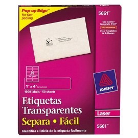 ETIQUETAS SEPARA FACIL TRANSPARENTES AVERY...