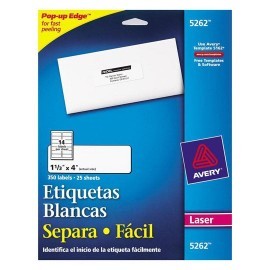 ETIQUETAS SEPARA FACIL BLANCAS AVERY 5262...