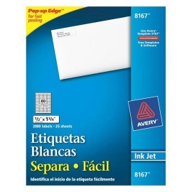 ETIQUETAS SEPARA FACIL BLANCAS AVERY 8167...