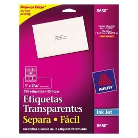 ETIQUETAS SEPARA FACIL TRANSPARENTES AVERY...