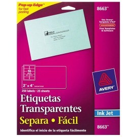 ETIQUETAS SEPARA FACIL TRANSPARENTES AVERY...