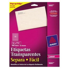 ETIQUETAS SEPARA FACIL TRANSPARENTES AVERY...