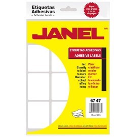 ETIQUETAS BLANCAS JANEL NO.13 DE 67X47 MM...