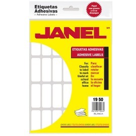 ETIQUETAS BLANCAS JANEL NO.14 DE 19X50 MM...