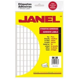 ETIQUETAS BLANCAS JANEL NO. 4 DE 8X20 MM 1...