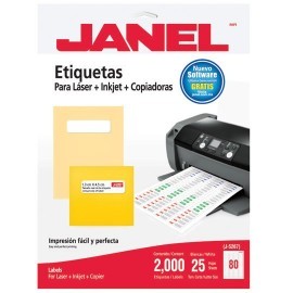 ETIQUETAS BLANCAS JANEL J-5267 DE 1.3X4.5...