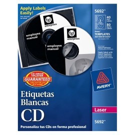 ETIQUETAS PARA CD / DVD AVERY 5692 COLOR...