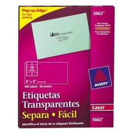 ETIQUETAS TRANSPARENTES AVERY 5663 DE 5.1...