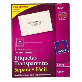 ETIQUETAS SEPARA FACIL TRANSPARENTES AVERY...